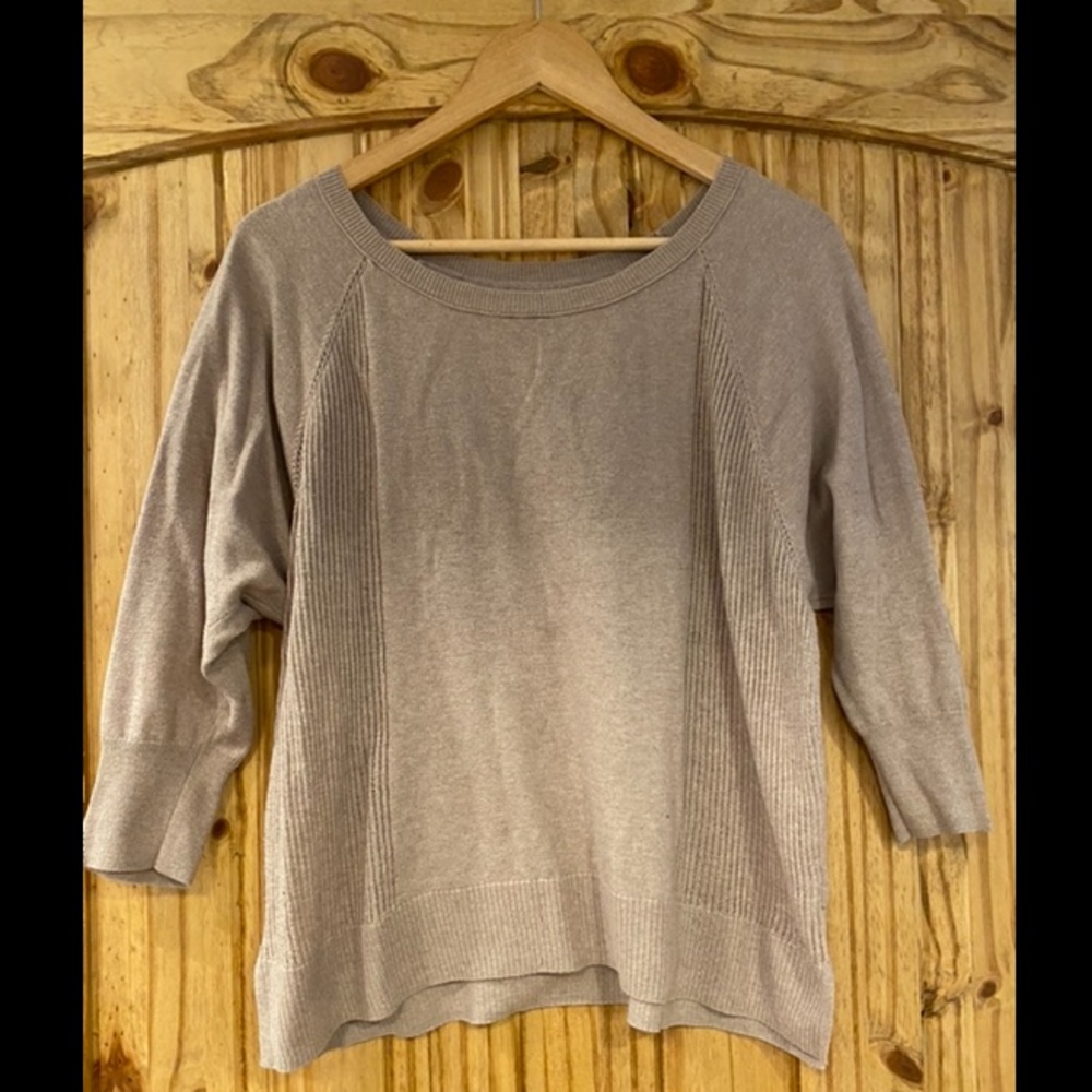 Light Brown/ Tan American Eagle Sweater Three Quarter Sleeved